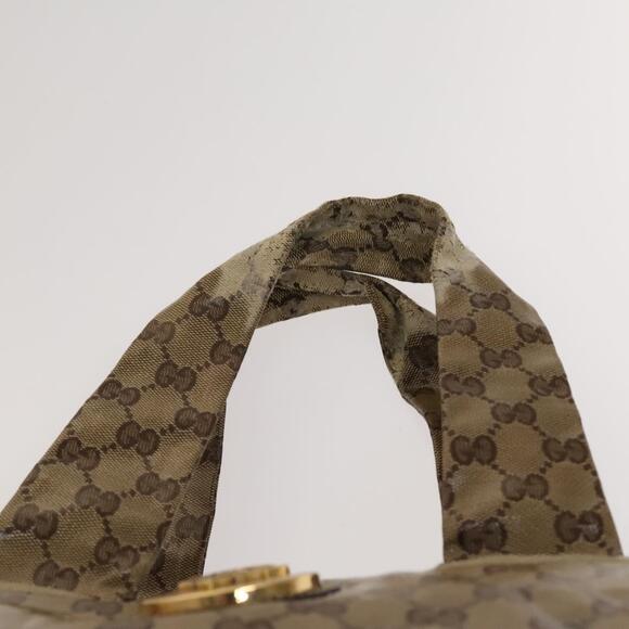 GUCCI GG Crystal Hand Bag Coated Canvas Beige Gold - Picture 8 of 12